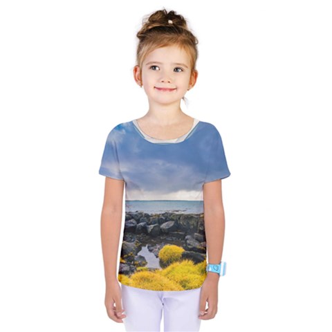 Iceland Nature Mountains Landscape Kids  One Piece Tee by Sapixe