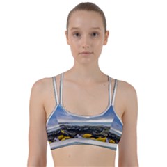 Iceland Nature Mountains Landscape Line Them Up Sports Bra by Sapixe