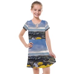 Iceland Nature Mountains Landscape Kids  Cross Web Dress by Sapixe