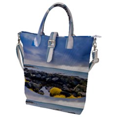 Iceland Nature Mountains Landscape Buckle Top Tote Bag by Sapixe