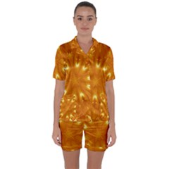 Kaleidoscopic Flower Satin Short Sleeve Pyjamas Set by yoursparklingshop