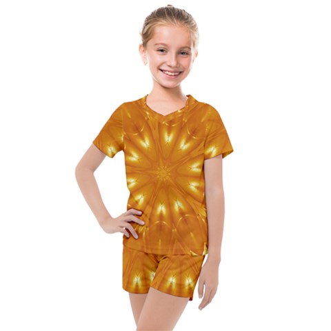 Kaleidoscopic Flower Kids  Mesh Tee And Shorts Set by yoursparklingshop