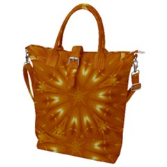 Kaleidoscopic Flower Buckle Top Tote Bag