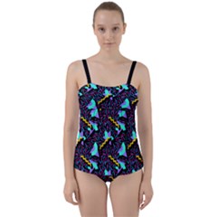 Memphis Style 1 Twist Front Tankini Set by JadehawksAnD