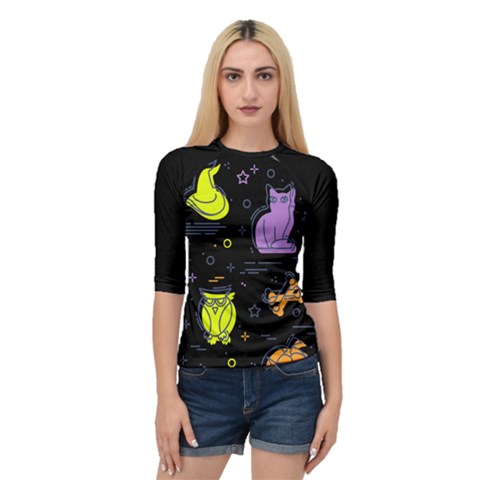 Halloween Pattern 2 Quarter Sleeve Raglan Tee by JadehawksAnD