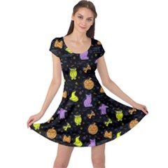 Halloween Pattern 2 Cap Sleeve Dress by JadehawksAnD