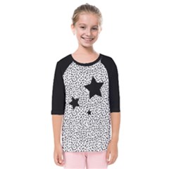 B/w Abstract Pattern 1 Kids  Quarter Sleeve Raglan Tee