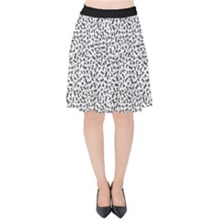 B/w Abstract Pattern 1 Velvet High Waist Skirt