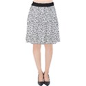 B/W abstract pattern 1 Velvet High Waist Skirt View1