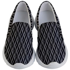 B/w Abstract Pattern 2 Kid s Lightweight Slip Ons by JadehawksAnD