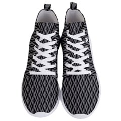 B/w Abstract Pattern 2 Men s Lightweight High Top Sneakers by JadehawksAnD