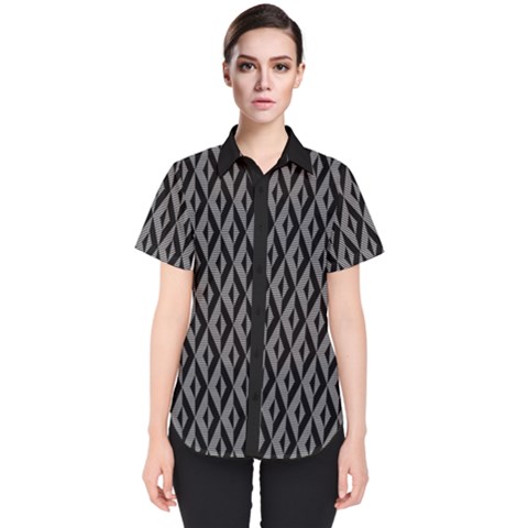 B/w Abstract Pattern 2 Women s Short Sleeve Shirt by JadehawksAnD