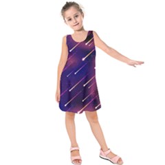 Meteor Shower 1 Kids  Sleeveless Dress by JadehawksAnD