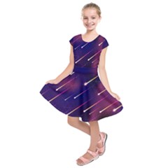 Meteor Shower 1 Kids  Short Sleeve Dress by JadehawksAnD