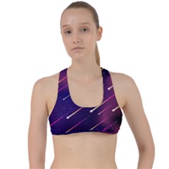 Meteor Shower 1 Criss Cross Racerback Sports Bra by JadehawksAnD