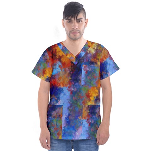 Z349 05 Men s V-neck Scrub Top by HoundB