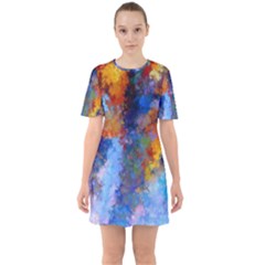 Z349 05 Sixties Short Sleeve Mini Dress