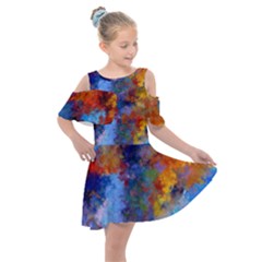 Z349 05 Kids  Shoulder Cutout Chiffon Dress