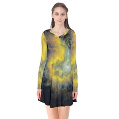 Shamanic Journeys 53 Long Sleeve V-neck Flare Dress by HoundB