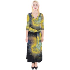 Shamanic Journeys 53 Quarter Sleeve Wrap Maxi Dress