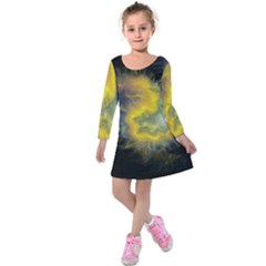 Shamanic Journeys 53 Kids  Long Sleeve Velvet Dress by HoundB