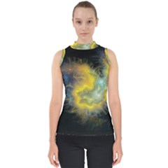 Shamanic Journeys 53 Mock Neck Shell Top by HoundB