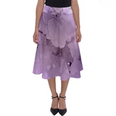 Wonderful Flowers In Soft Violet Colors Perfect Length Midi Skirt by FantasyWorld7