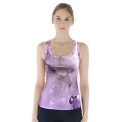 Wonderful Flowers In Soft Violet Colors Racer Back Sports Top by FantasyWorld7