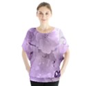 Wonderful Flowers In Soft Violet Colors Batwing Chiffon Blouse View1