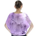 Wonderful Flowers In Soft Violet Colors Batwing Chiffon Blouse View2