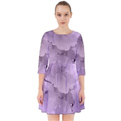 Wonderful Flowers In Soft Violet Colors Smock Dress by FantasyWorld7