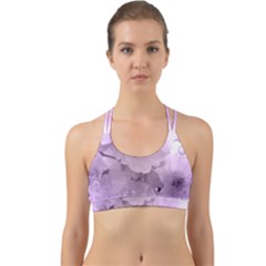 Wonderful Flowers In Soft Violet Colors Back Web Sports Bra by FantasyWorld7