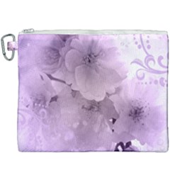 Wonderful Flowers In Soft Violet Colors Canvas Cosmetic Bag (xxxl) by FantasyWorld7