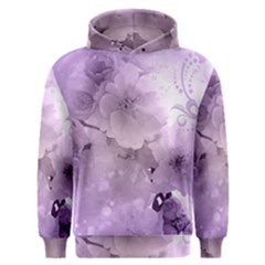 Wonderful Flowers In Soft Violet Colors Men s Overhead Hoodie by FantasyWorld7