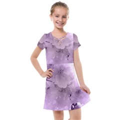 Wonderful Flowers In Soft Violet Colors Kids  Cross Web Dress by FantasyWorld7