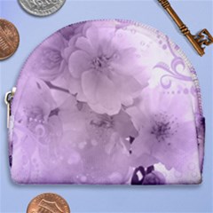 Wonderful Flowers In Soft Violet Colors Horseshoe Style Canvas Pouch