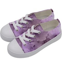 Wonderful Flowers In Soft Violet Colors Kids  Low Top Canvas Sneakers by FantasyWorld7