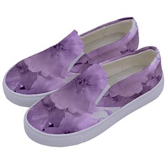 Wonderful Flowers In Soft Violet Colors Kids  Canvas Slip Ons by FantasyWorld7