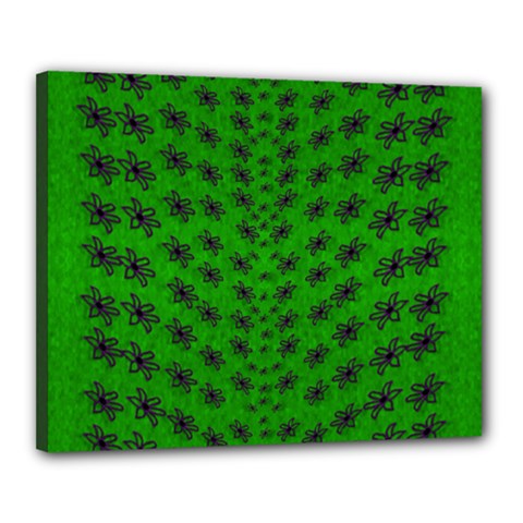 Forest Flowers In The Green Soft Ornate Nature Canvas 20  X 16  (stretched) by pepitasart