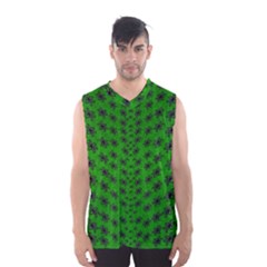 Forest Flowers In The Green Soft Ornate Nature Men s Basketball Tank Top by pepitasart