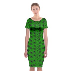 Forest Flowers In The Green Soft Ornate Nature Classic Short Sleeve Midi Dress by pepitasart