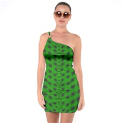 Forest Flowers In The Green Soft Ornate Nature One Soulder Bodycon Dress by pepitasart