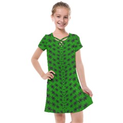 Forest Flowers In The Green Soft Ornate Nature Kids  Cross Web Dress by pepitasart