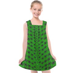 Forest Flowers In The Green Soft Ornate Nature Kids  Cross Back Dress by pepitasart