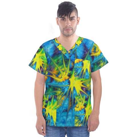 Hbn0001 04 Men s V-neck Scrub Top by HoundB