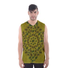 Flower Wreath In The Green Soft Yellow Nature Men s Basketball Tank Top by pepitasart