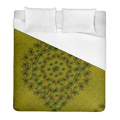 Flower Wreath In The Green Soft Yellow Nature Duvet Cover (full/ Double Size) by pepitasart