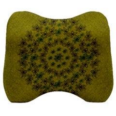 Flower Wreath In The Green Soft Yellow Nature Velour Head Support Cushion by pepitasart