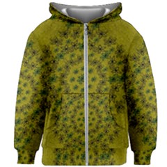 Flower Wreath In The Green Soft Yellow Nature Kids Zipper Hoodie Without Drawstring