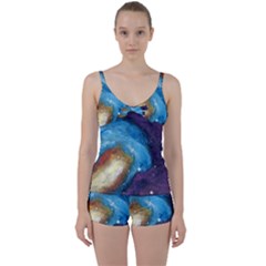 Cloud Galaxy Tie Front Two Piece Tankini by lwdstudio